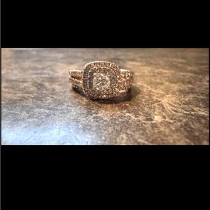 Beautiful size 5.5 wedding band and engagement ring set.